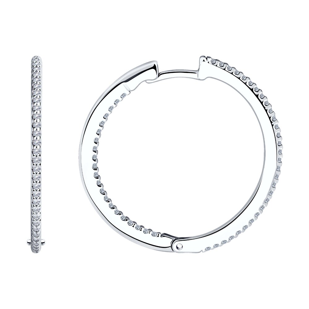 

Серьги конго из серебра SOKOLOV 94025862, фианит, 94025862