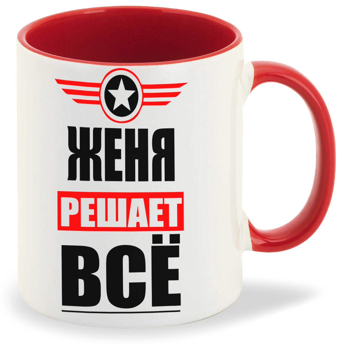 

Кружка CoolPodarok ЖЕНЯ решает все, ЖЕНЯ решает все