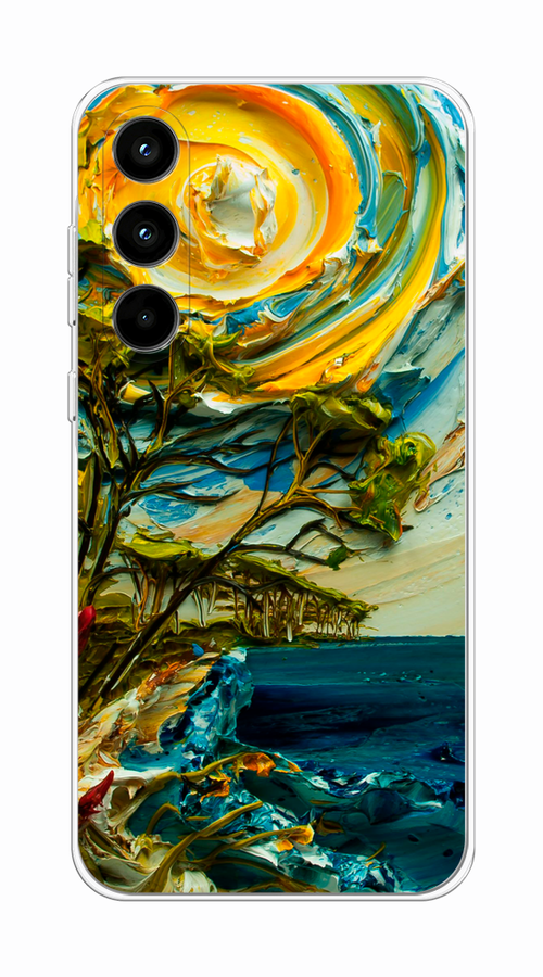 

Чехол на Samsung Galaxy A35 5G "Солнце живопись", Желтый;синий, 2109350-1