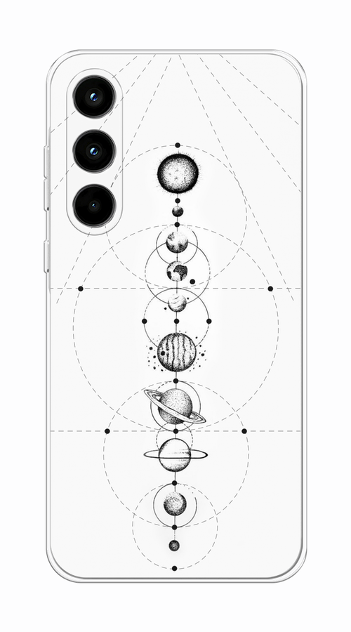 

Чехол на Samsung Galaxy A35 5G "Парад планет", Серый, 2109350-1