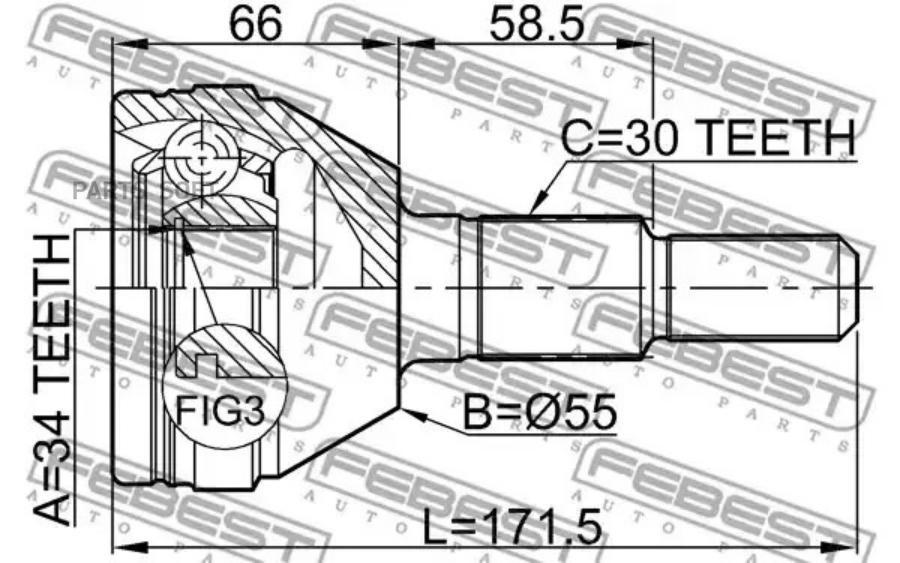 

FEBEST ШРУС CHEVROLET CAPTIVA C100 2007- FEBEST 1010-CAP