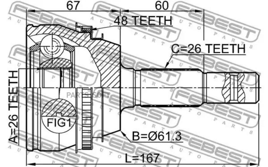 

FEBEST Шрус FEBEST 0110ACV36A48