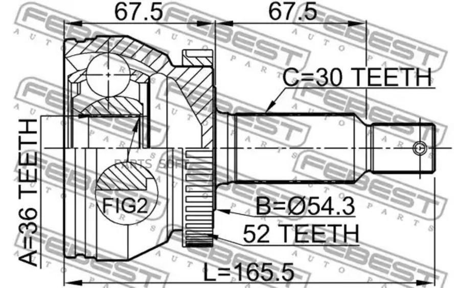 

FEBEST ШРУС HYUNDAI SANTA FE CM 2006-2012 FEBEST 1210-SFCLA52