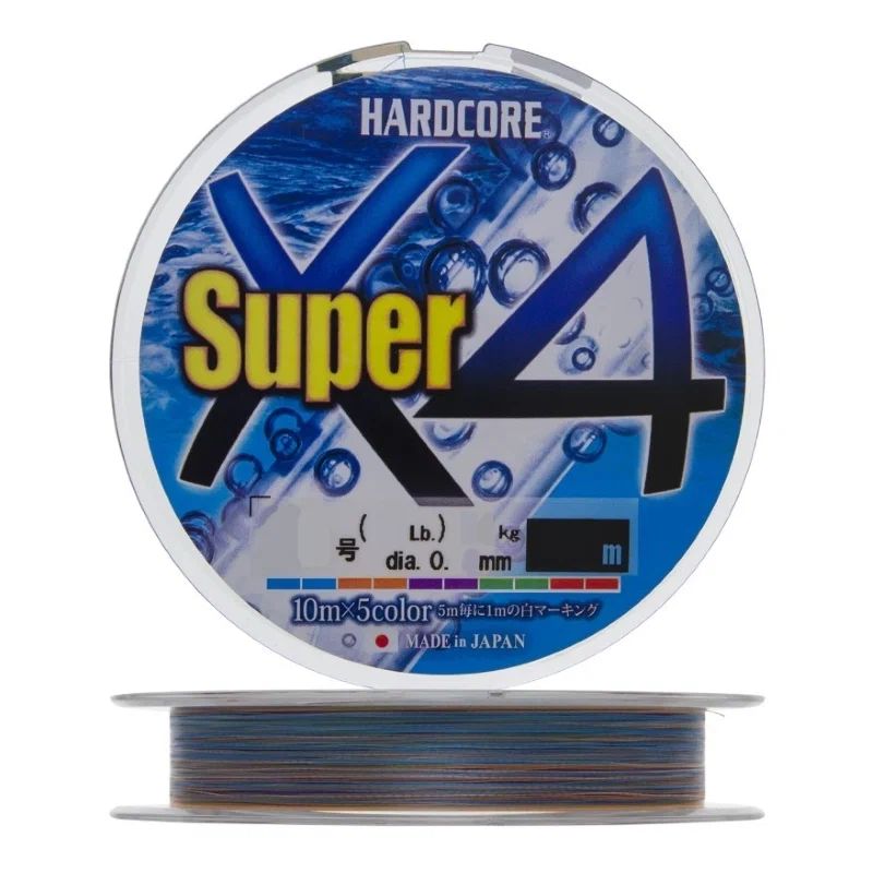 Плетеный шнур Duel PE HARDCORE SUPER X4 300m #0.8 5COLOR 6.4Kg (0.15mm)