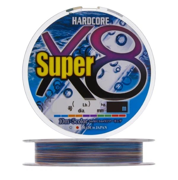 Плетеный шнур Duel PE HARDCORE SUPER X8 300m #5.0 5COLOR 36.0Kg (0.38mm)