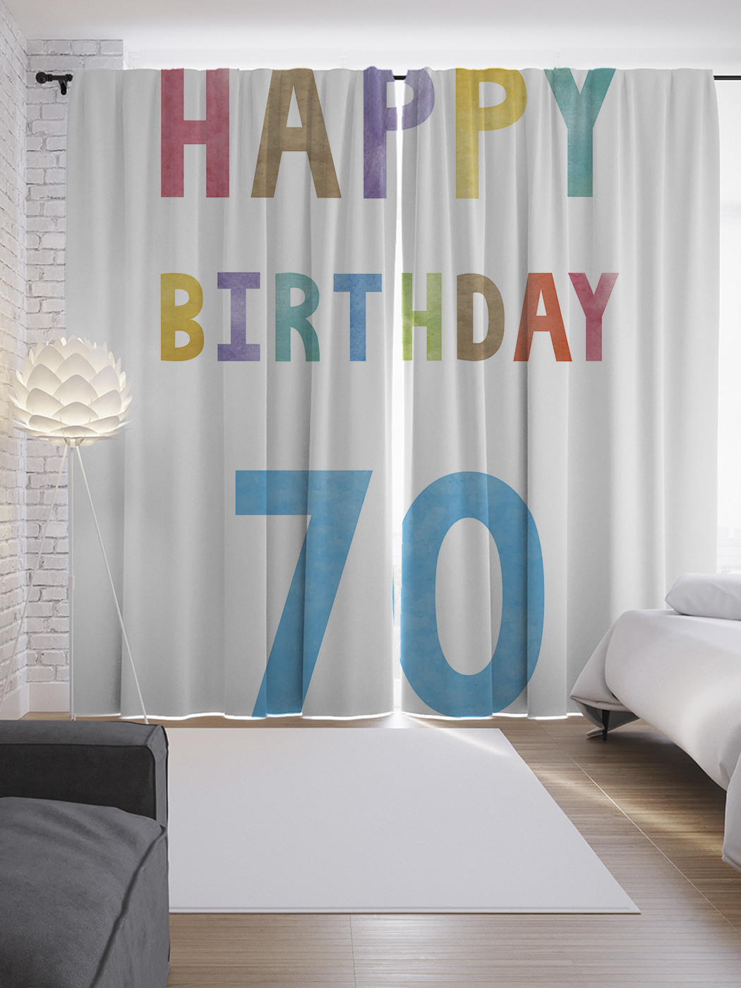 

Шторы JoyArty с фотопечатью "Праздник 70-летия" из сатена, 290х265 см, Праздник 70-летия