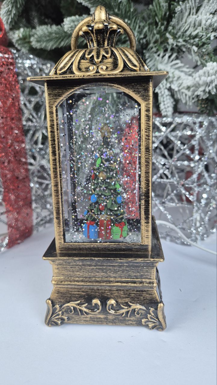 

Новогодний фонарь LED Ёлка с подарками музыкальный 2 режима,USB, 3хААА, 8х24,5 см