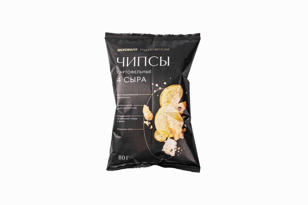 

Чипсы картофельные ВкусВилл Четыре сыра 80 г