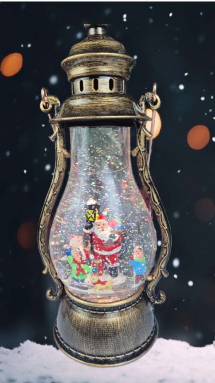 

Новогодний фонарь LED Дед Мороз у фонаря музыкальный USB, 3хАА, 11х13.5х29 см