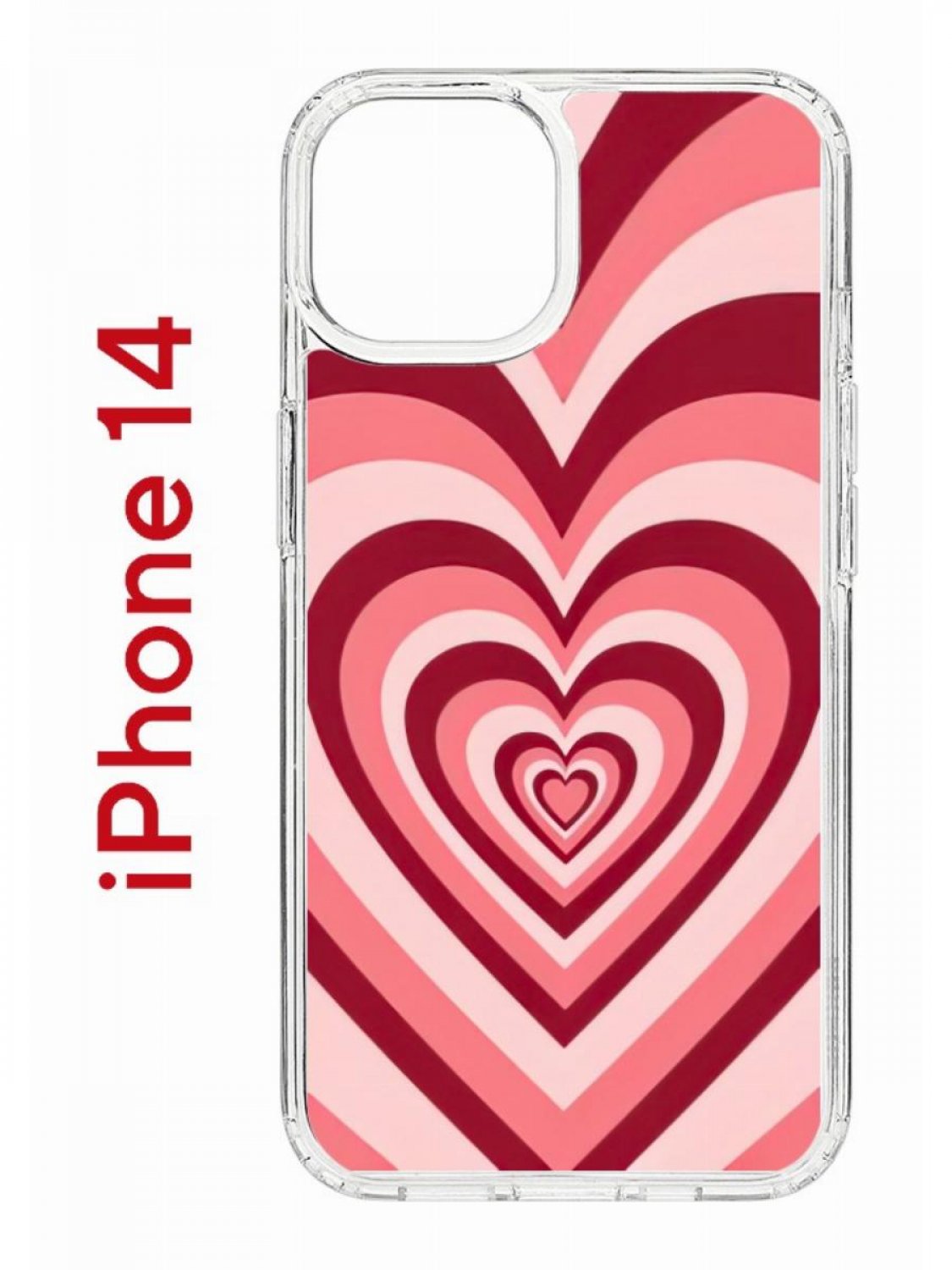 Чехол на iPhone 14 с принтом Kruche Print Сердце, бампер с защитой камеры