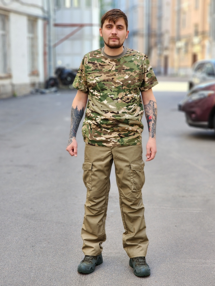 

Брюки мужские NoBrand 102-К0515 бежевые 48/182 RU, Бежевый, 102-К0515