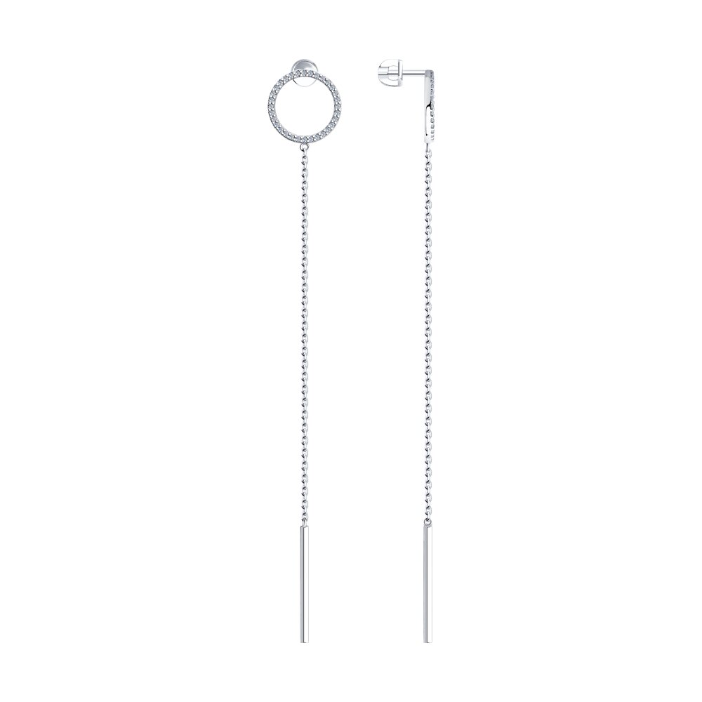 

Серьги подвески из серебра SOKOLOV 94025850, фианит, 94025850