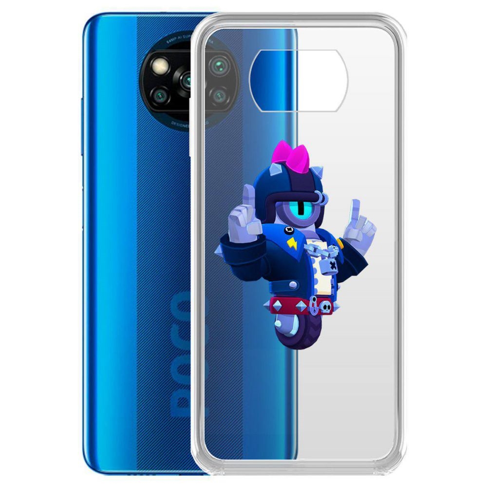 

Чехол-накладка Brawl Stars-Дикий Сту для Poco X3 NFC, Прозрачный