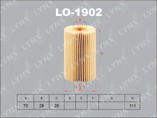 

Фильтр масляный двигателя LYNXAUTO lo1902