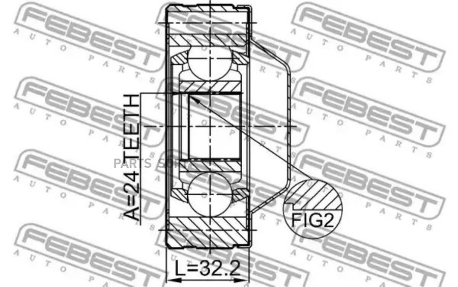 

FEBEST Шрус карданного вала 24x80 HYUNDAI TERRACAN (2001-) FEBEST 1211-TERSHA FEBEST 1211-