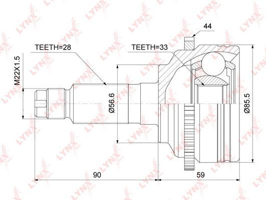 

Шрус LYNXAUTO co3687a