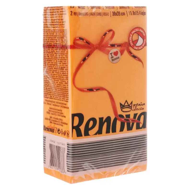 Салфетки бумажные двухслойные Renova Red Label Orange, 25 шт.