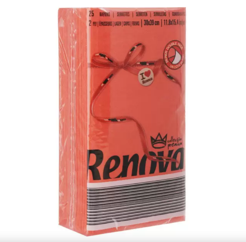 Салфетки бумажные двухслойные Renova Red Label Red, 25 шт.