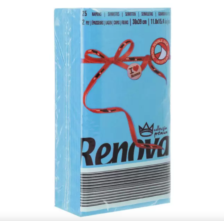 Салфетки бумажные двухслойные Renova Red Label Blue, 25 шт.