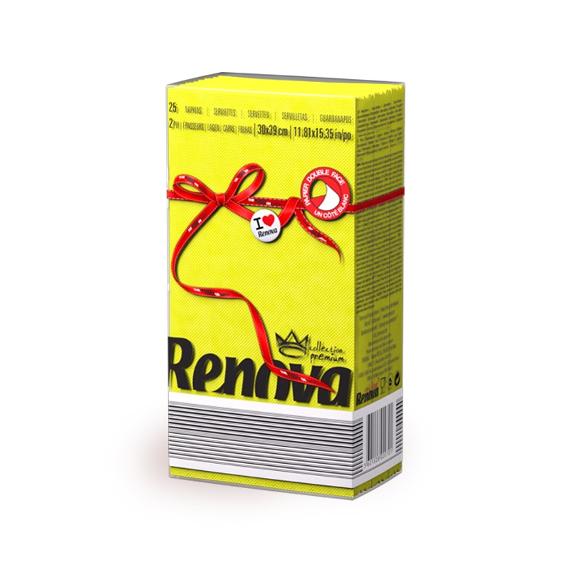 Салфетки бумажные двухслойные Renova Red Label Yellow, 25 шт.