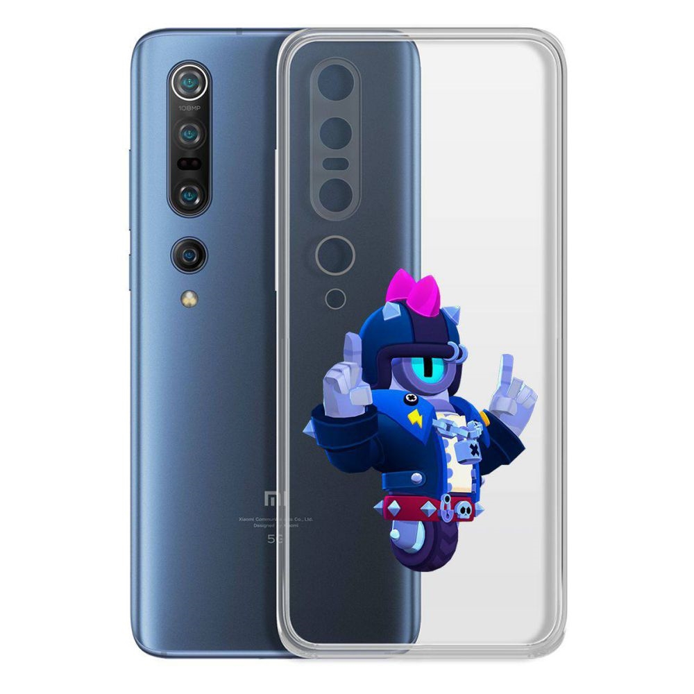 

Чехол-накладка Brawl Stars-Дикий Сту для Xiaomi Mi 10/Mi 10 Pro, Прозрачный