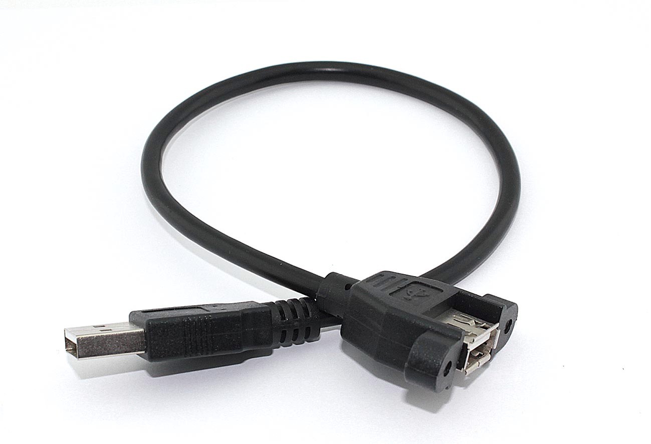 

Кабель NoBrand USB 2.0 для монтажа на корпус 30 см, Чёрный