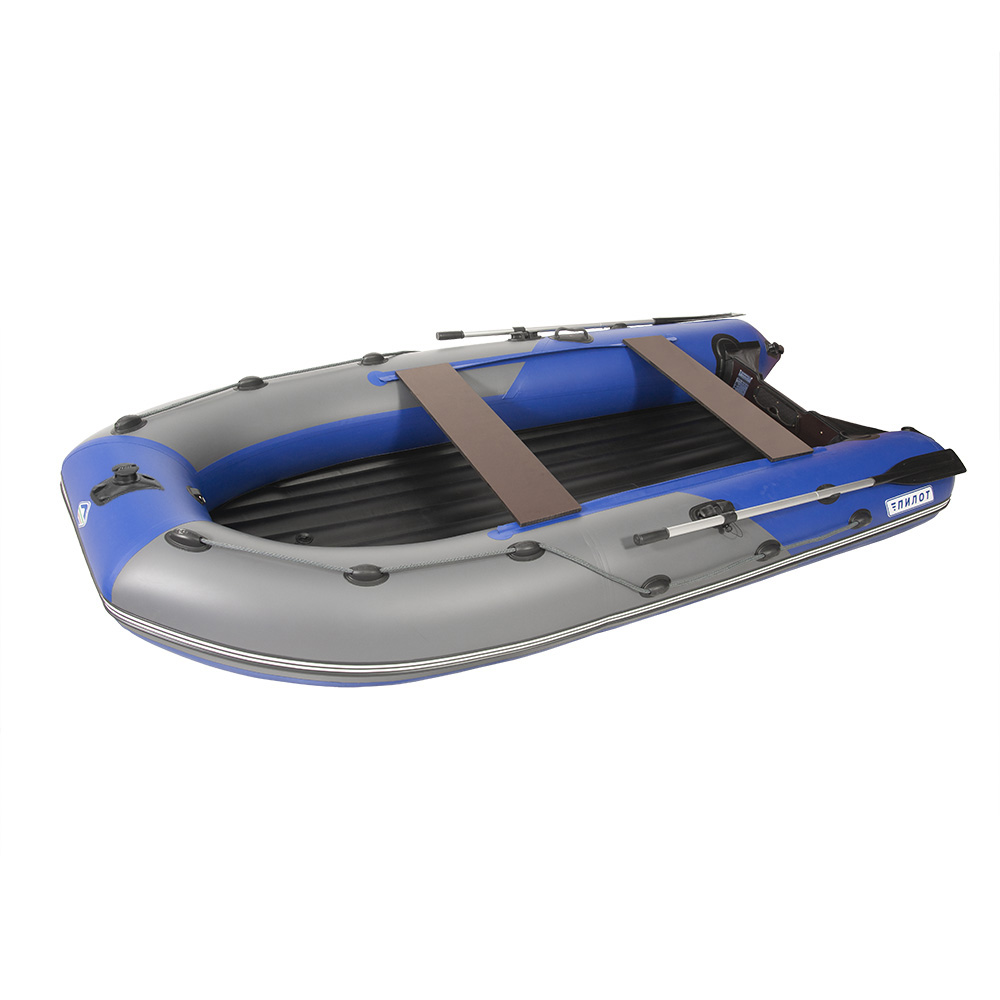 Лодка моторная Пилот 380 НДНД килевая, серый/синий