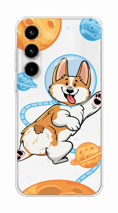 

Чехол на Samsung Galaxy A35 5G "Корги-космонавт", Голубой;бежевый;белый, 2109350-1