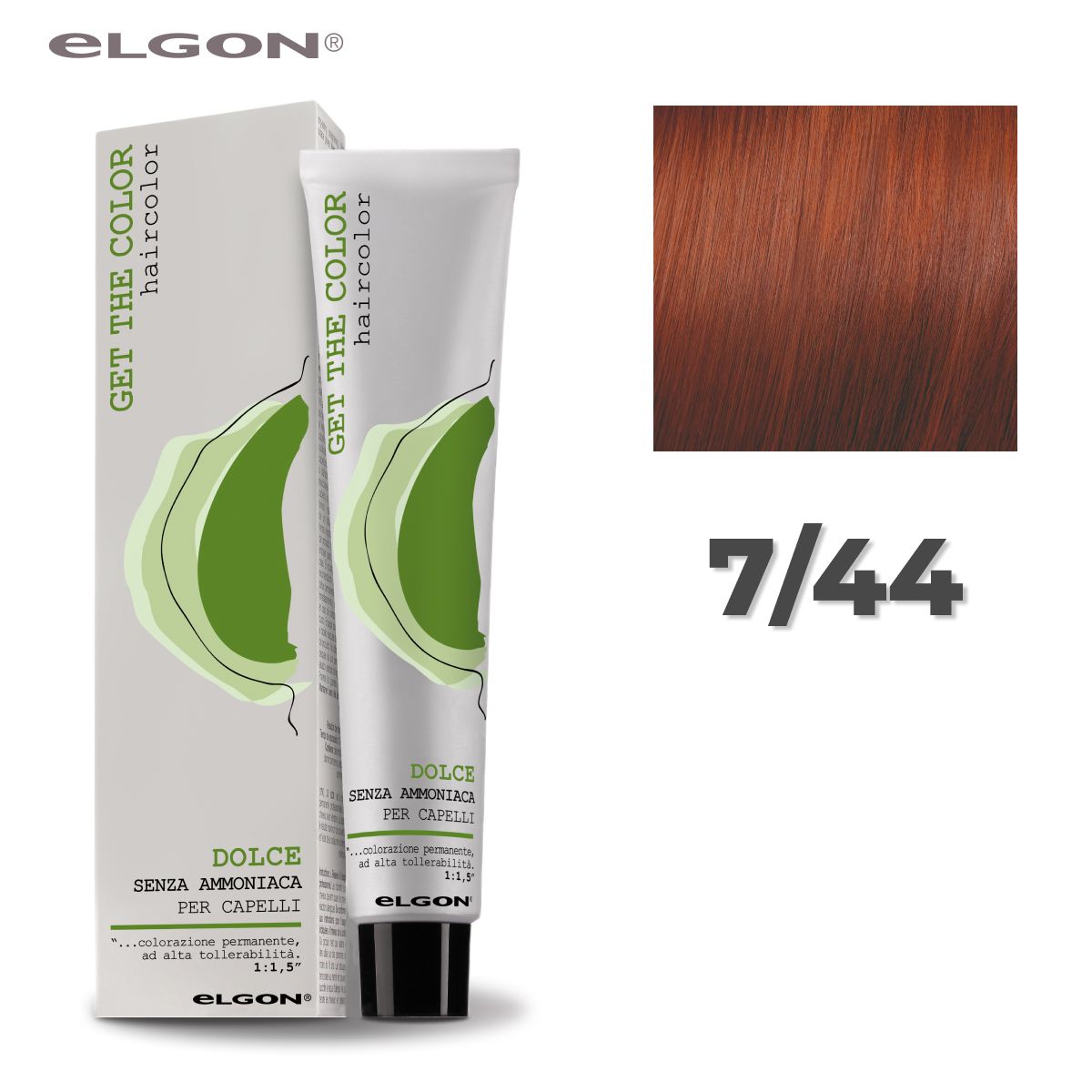 Крем-краска Elgon Get the Color Dolce 7/44 Блонд Насыщенный медный 100 мл