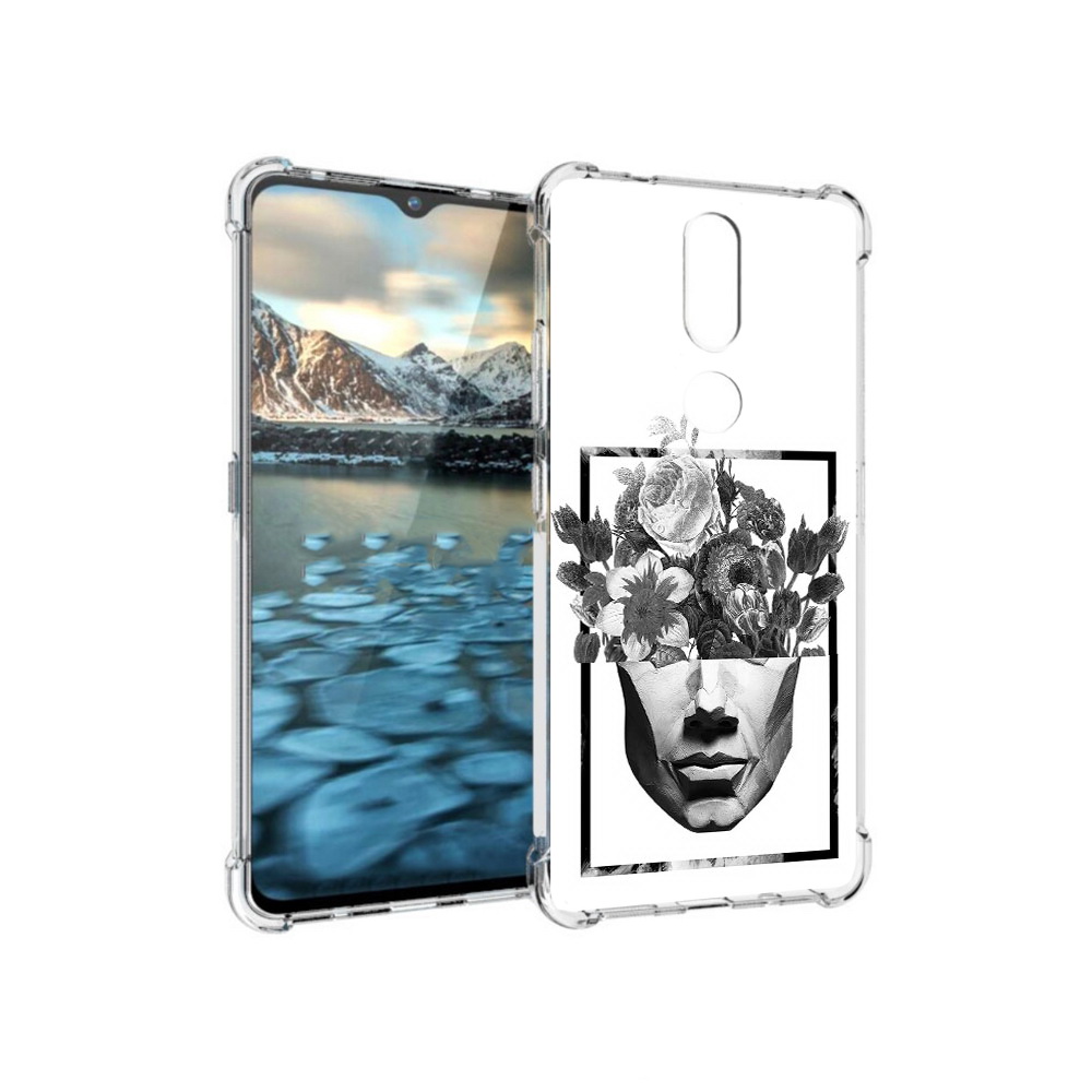

Чехол MyPads Tocco для Nokia 2.4 черно белая ваза в абстракции (PT227049.107.678), Прозрачный, Tocco