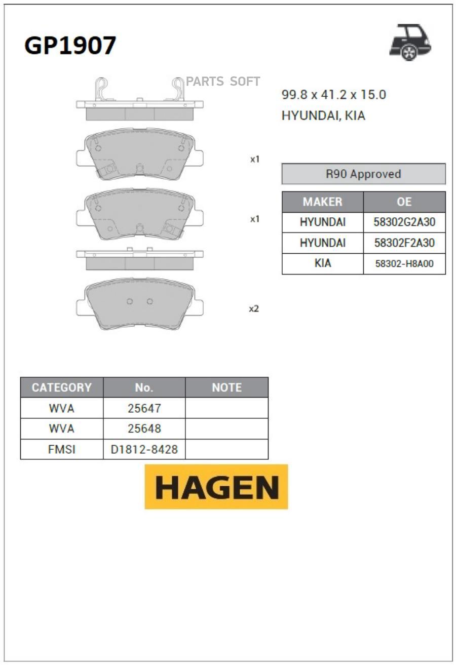 

Колодки ие HYUNDAI ELANTRA AD 16- i20 14- i40 12- T SANGSIN BRAKE GP1907