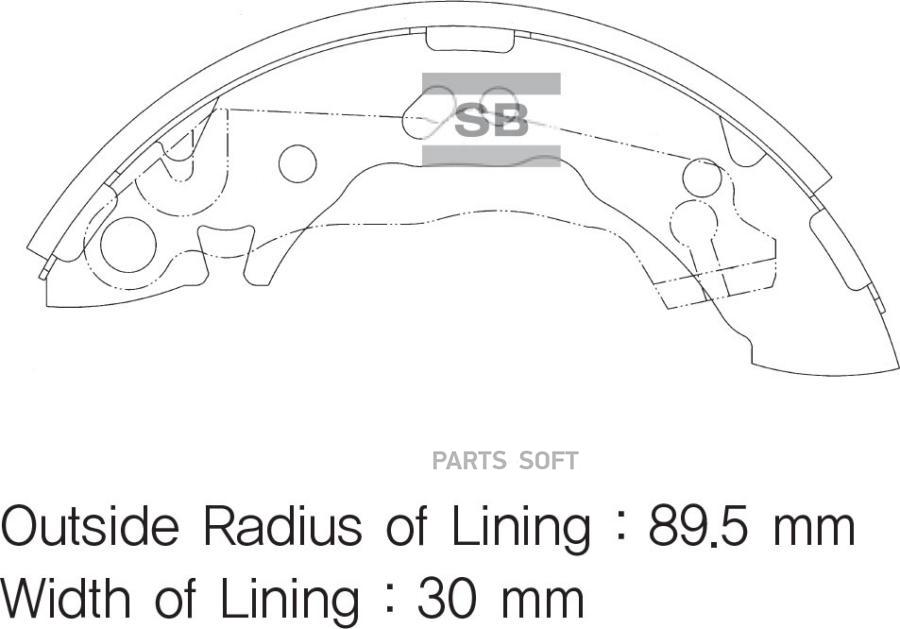 

Колодки барабанные з. Hyundai Atos/Atos SANGSIN BRAKE SA096 SA096SNS =4117 01