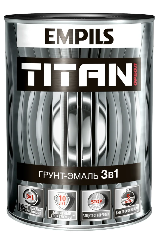 фото Грунт-эмаль по ржавчине зеленая ral 6005 0,9кг ореол titan