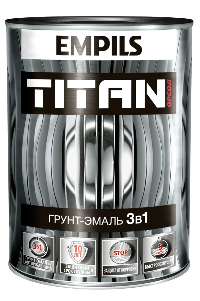 фото Грунт-эмаль по ржавчине зеленая ral 6005 2,7кг ореол titan