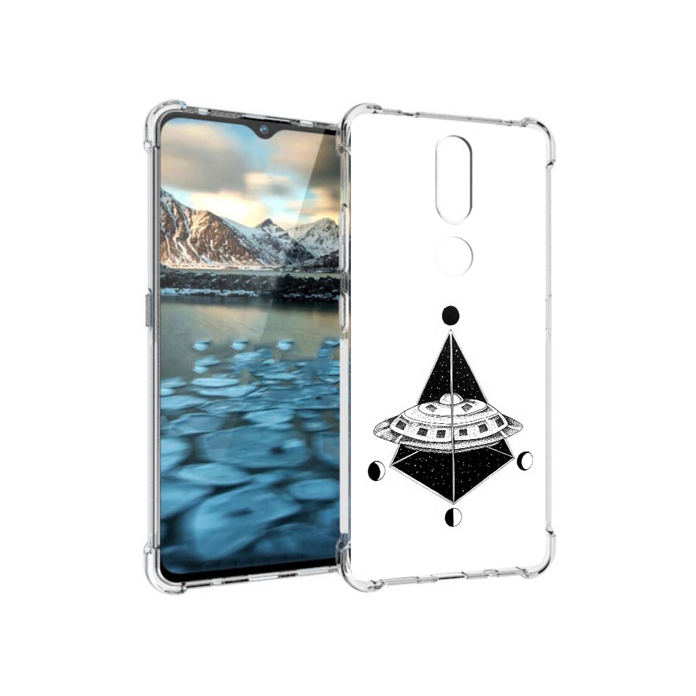 Чехол MyPads Tocco для Nokia 2.4 черно белая летающая тарелка (PT227049.107.679)