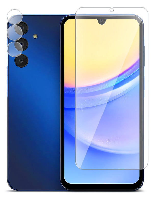 

Гибридное защитное стекло Brozo на экран и камеру Samsung Galaxy A15, Samsung Galaxy A15