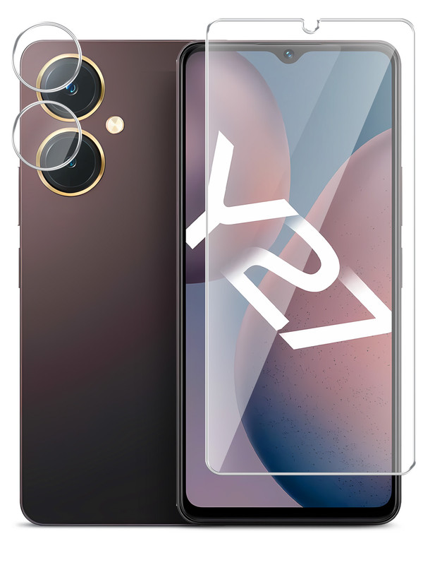 

Защитное стекло Brozo на экран и камеру Vivo Y27 гибридное прозрачное, Vivo Y27