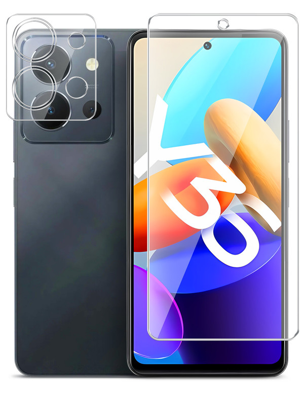 

Защитное стекло Brozo на экран и камеру Vivo Y36 гибридное прозрачное, Vivo Y36
