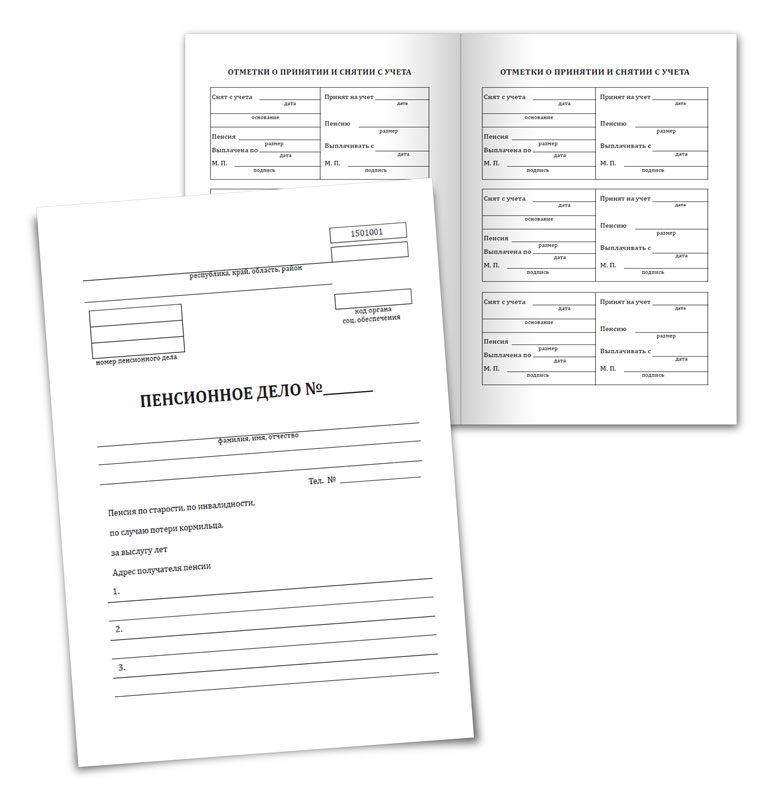 Макет пенсионного дела образец заполненный