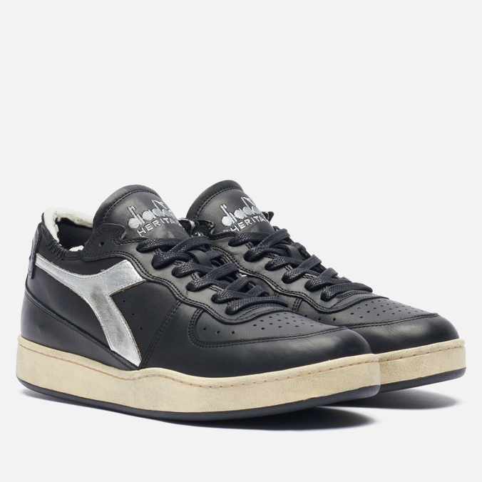 Кроссовки Diadora Heritage Mi Basket Row Cut New Moon чёрный, размер 46 EU