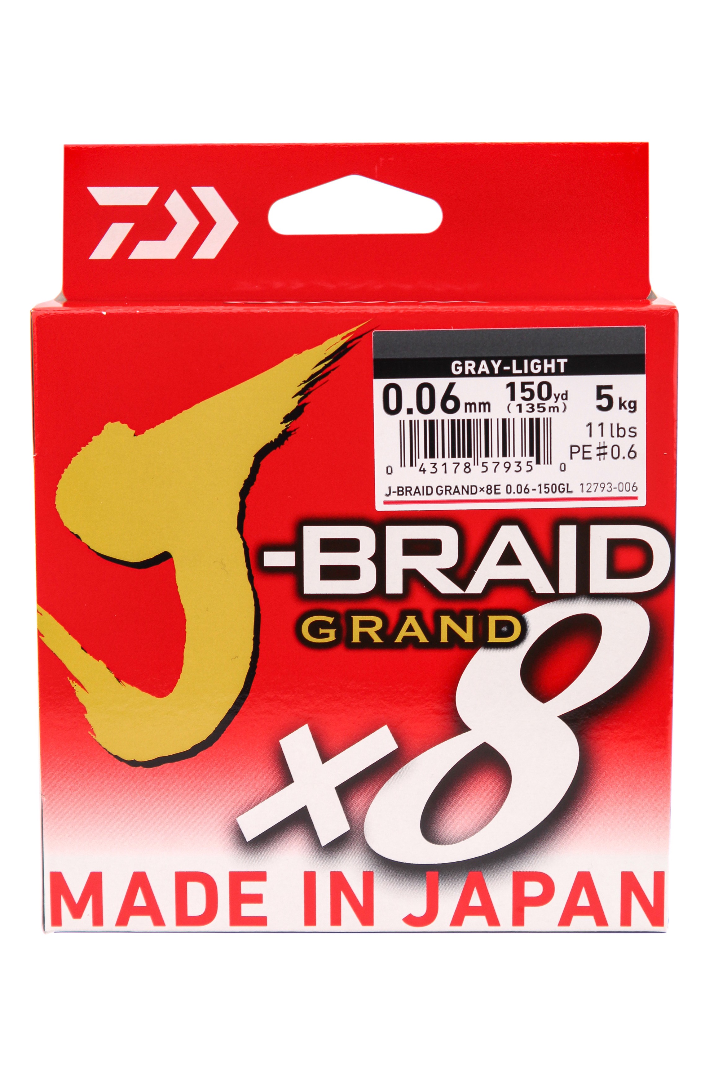 

Шнур Daiwa J-Braid Grand X8 0,06мм 135м gray light