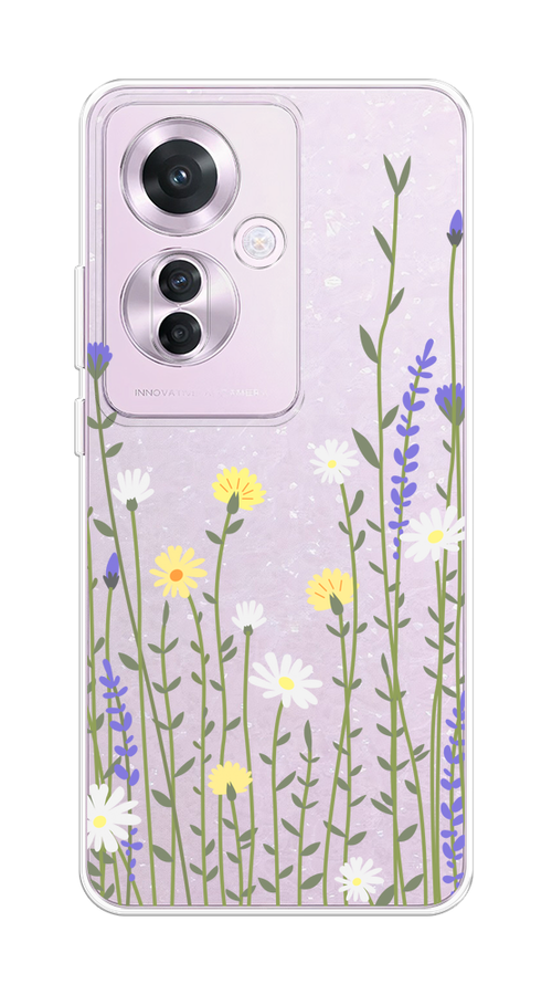 

Чехол на Oppo Reno 11F "Ромашка и лаванда", Зеленый;желтый;прозрачный, 2516650-1