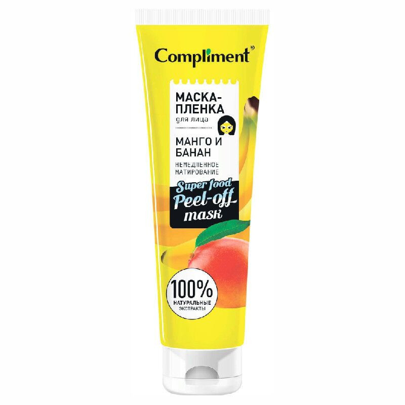 Маска-плёнка для лица Compliment Манго и банан немедленное матирование 645380, 100 мл маска для волос compliment color gloss