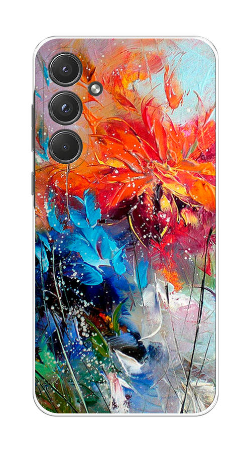 

Чехол на Samsung Galaxy A55 5G "Абстрактные цветы", Оранжевый;синий, 2109450-1