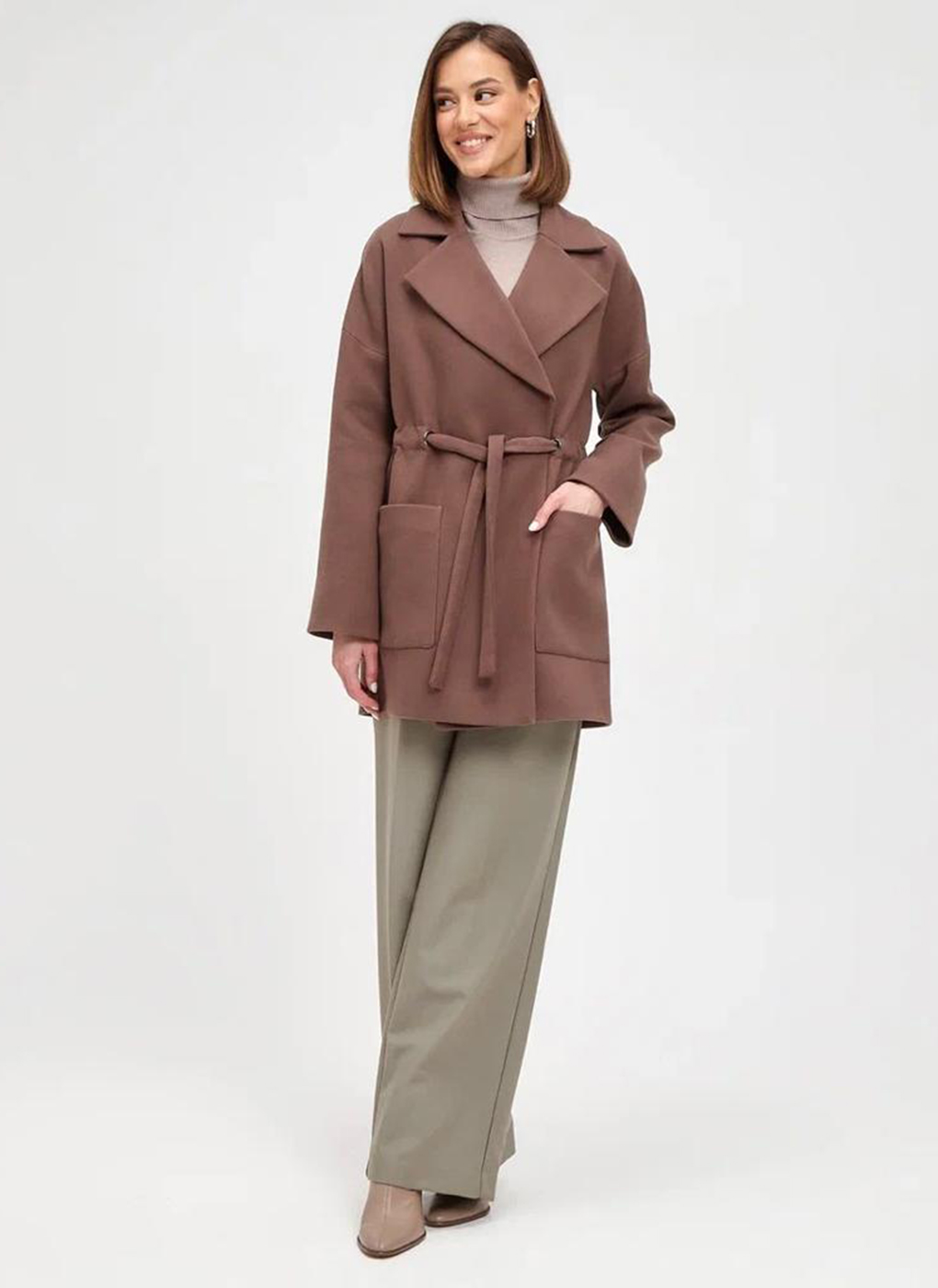 Пальто женское Giulia Rosetti 60197 коричневое 44 RU