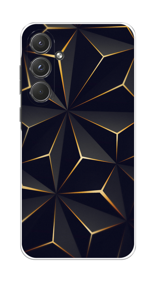 

Чехол на Samsung Galaxy A55 5G "Черные полигоны", Золотистый;черный, 2109450-1