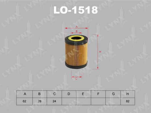 

Фильтр масляный двигателя LYNXAUTO lo1518