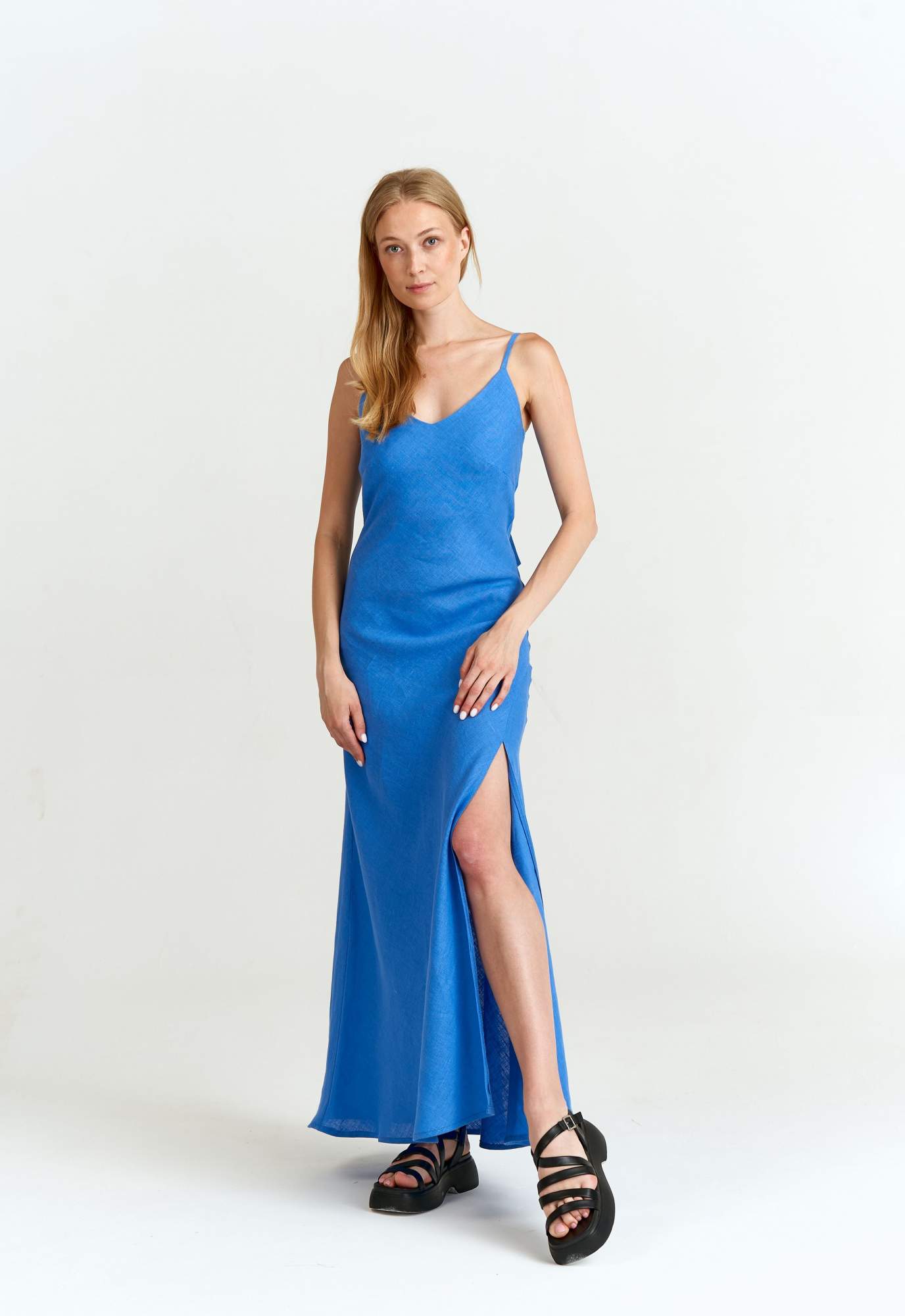 Платье женское TIS ПЛ 23-01 синее 44 RU