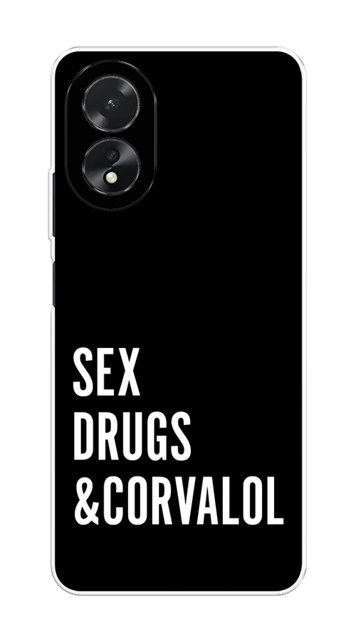 

Чехол на Oppo A18 "Corvalol", Черный;серый;белый, 2515450-1