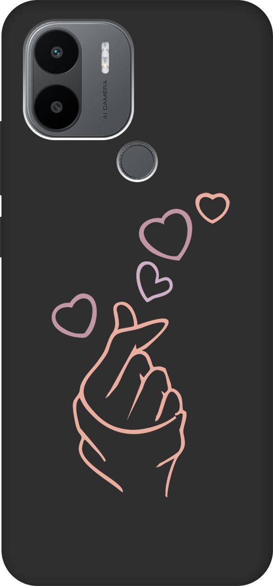 

Чехол на Xiaomi Redmi A1+ с 3D принтом "K-Heart" черный, Черный;розовый, 158138